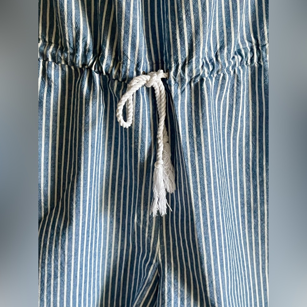 Mud Pie Blue and White Striped Cotton Fabric - Picture 3 of 7